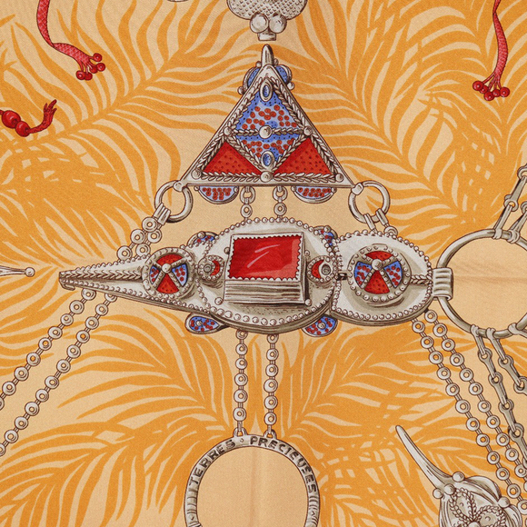 Pre-Loved Hermes Terres Precieuses Silk Scarf 90 - Picture 6 of 7